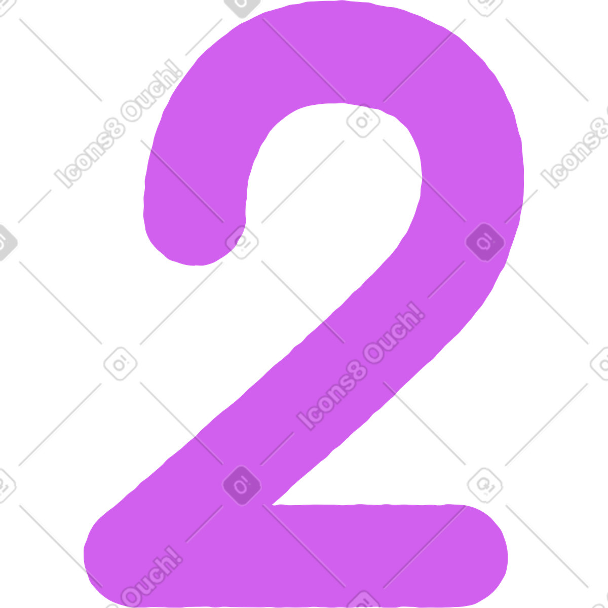 Number two illustration in Conifer style download in PNG, SVG