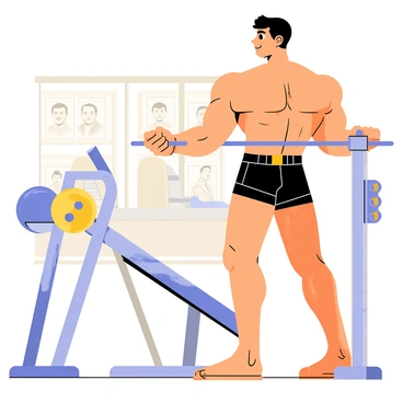 A classic bodybuilder with a muscular physique is positioned in front of a vintage lat pulldown machine. The bodybuilder has short, slicked-back hair and is wearing a tight-fitting sleeveless shirt and high-waisted shorts. His arms are flexed as he pulls down the bar towards his chest, showcasing strong biceps and broad shoulders. The lat pulldown machine has a sturdy metal frame with a weathered finish, and the weights are visible on the side. There is a gym setting in the background with old-school fitness equipment and posters of classic bodybuilding legends on the walls.