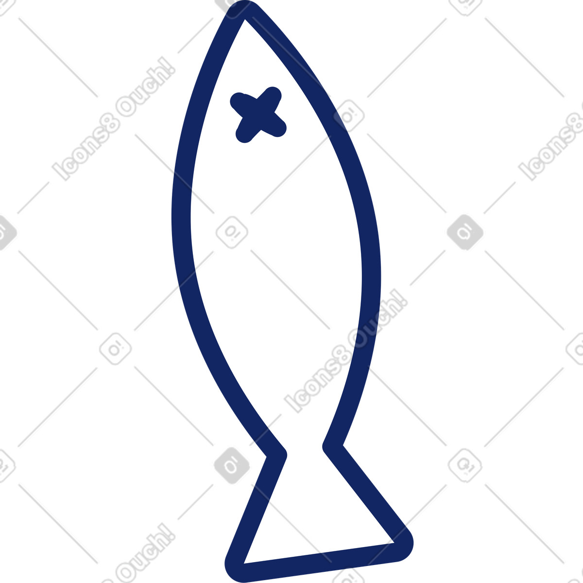 Ilustración Pez muerto en estilo Cyborg a descargar en PNG y SVG