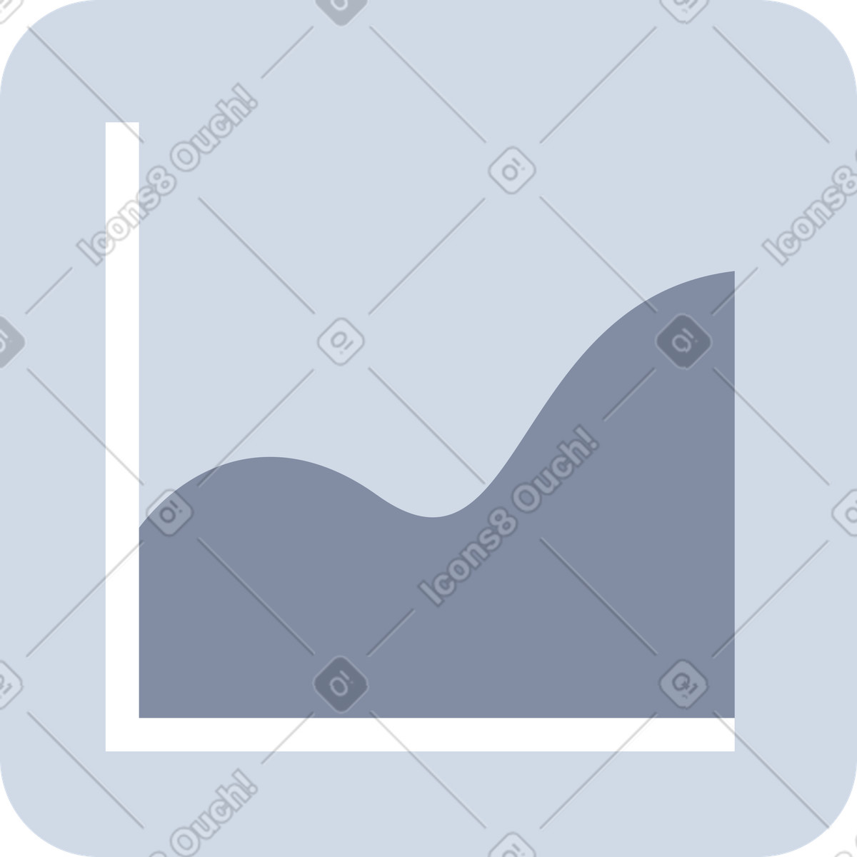 Square with chart illustration in System style download in PNG, SVG