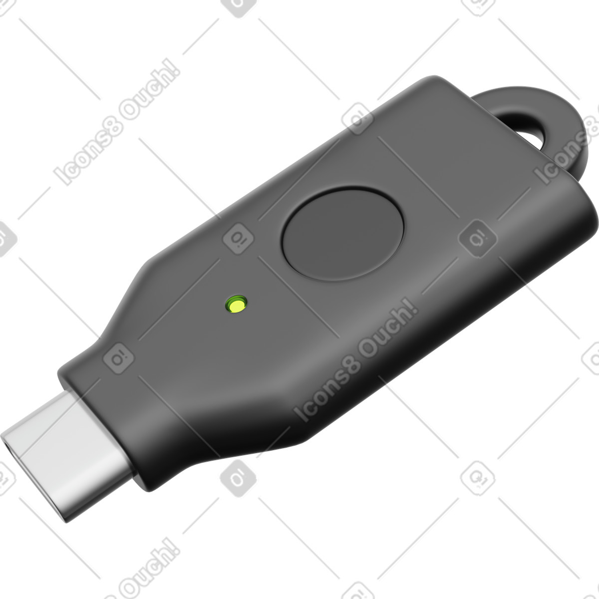 Security key usb c hardware token for two factor authentication-Illustration im 3D Playful-Stil als Download in PNG, SVG
