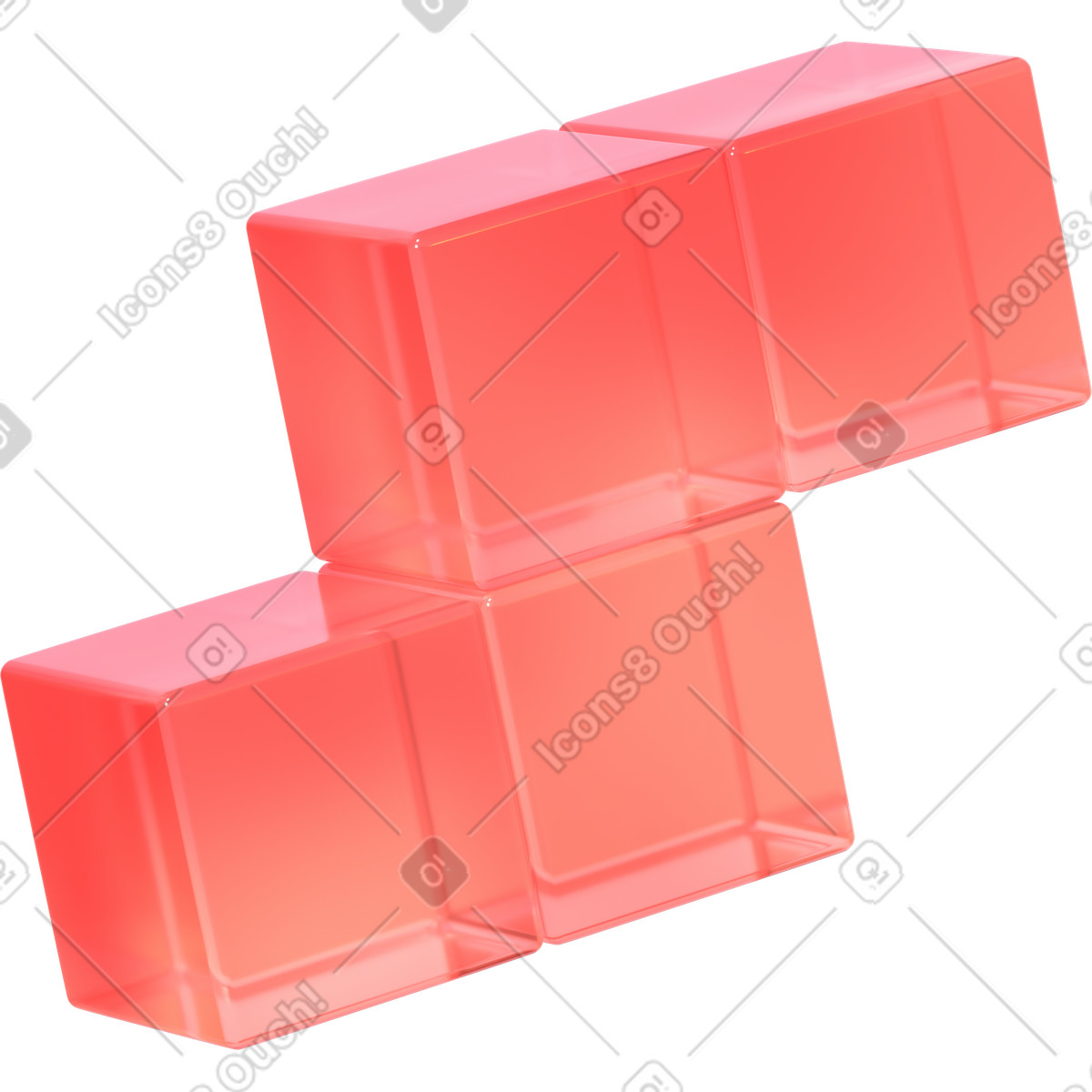 Ilustração animada de Tetris em no estilo 3D Glassy para baixar em GIF, Lottie (JSON), AE