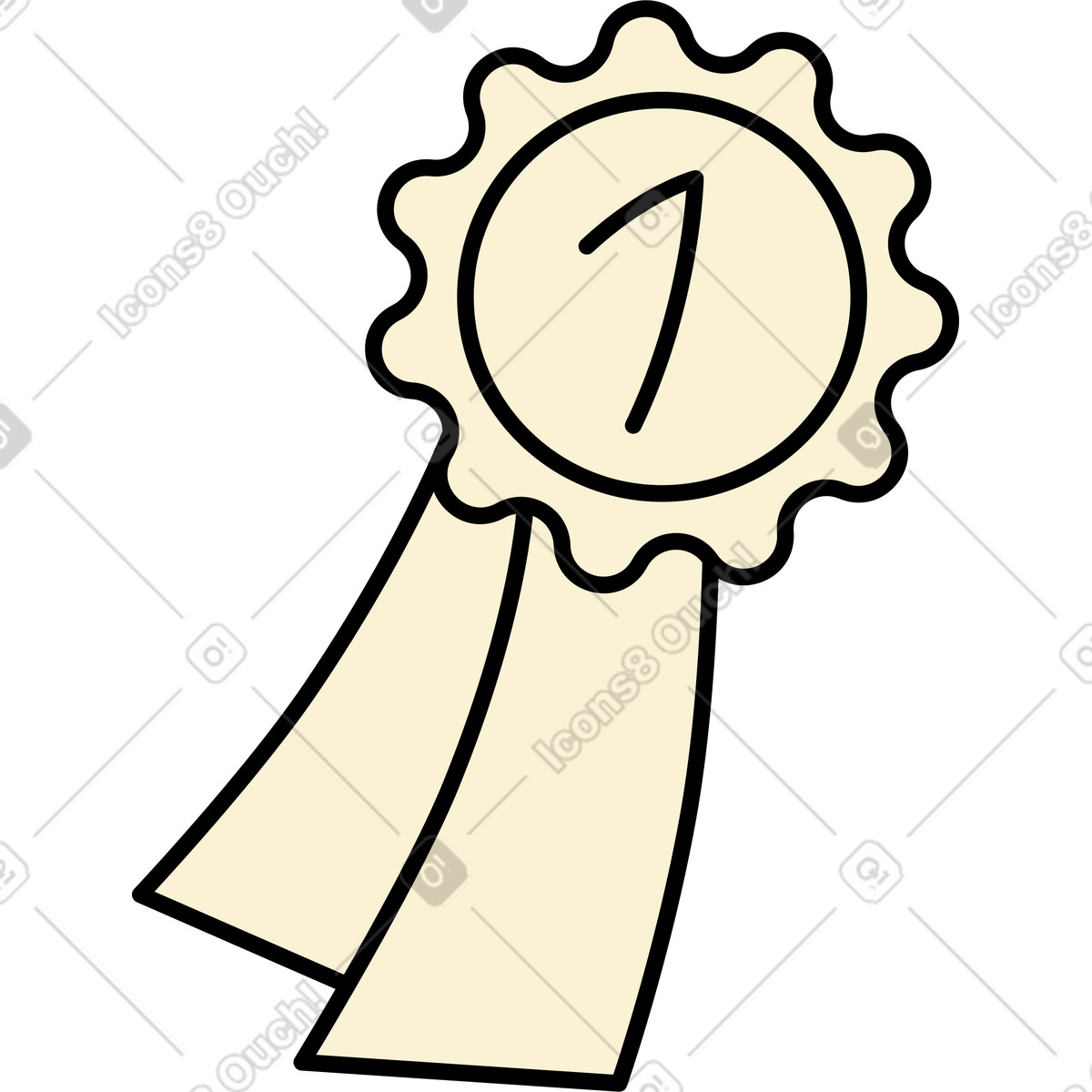 Award ribbon illustration in Jelly style download in PNG, SVG