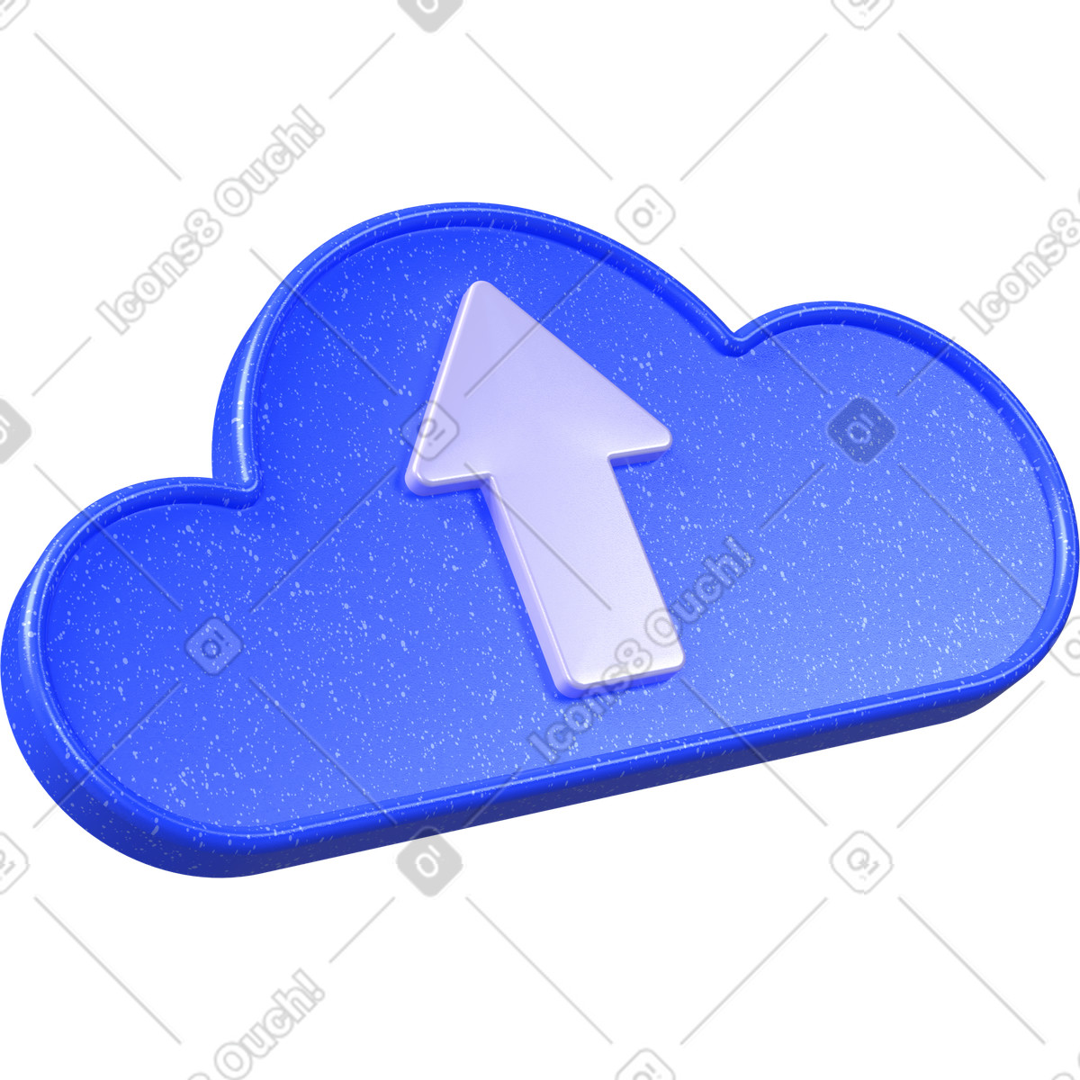 Cloud upload icon, file transfer symbol, online storage button illustration in 3D Boost style download in PNG, SVG