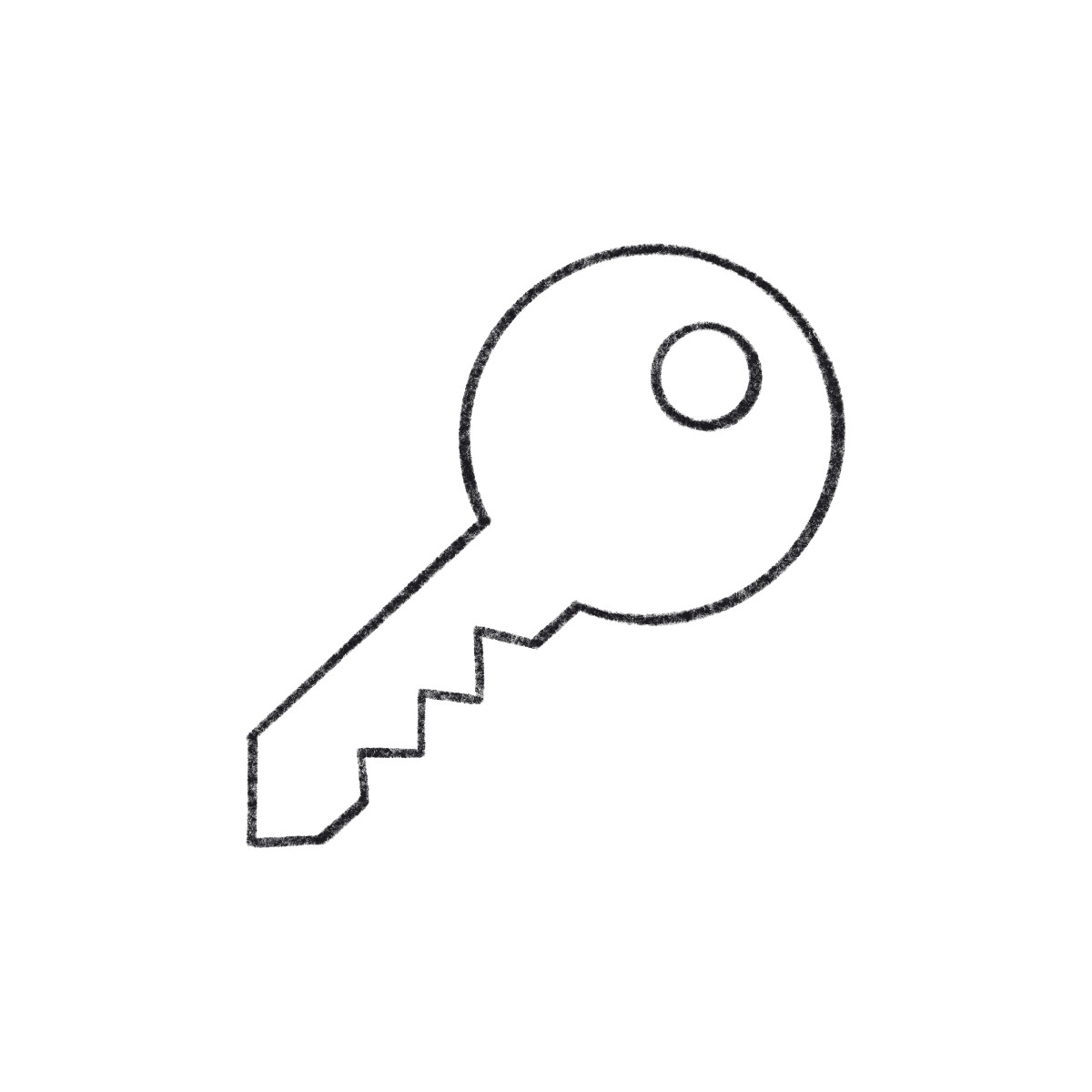 Round key illustration in Bonbon Line style download in PNG, SVG