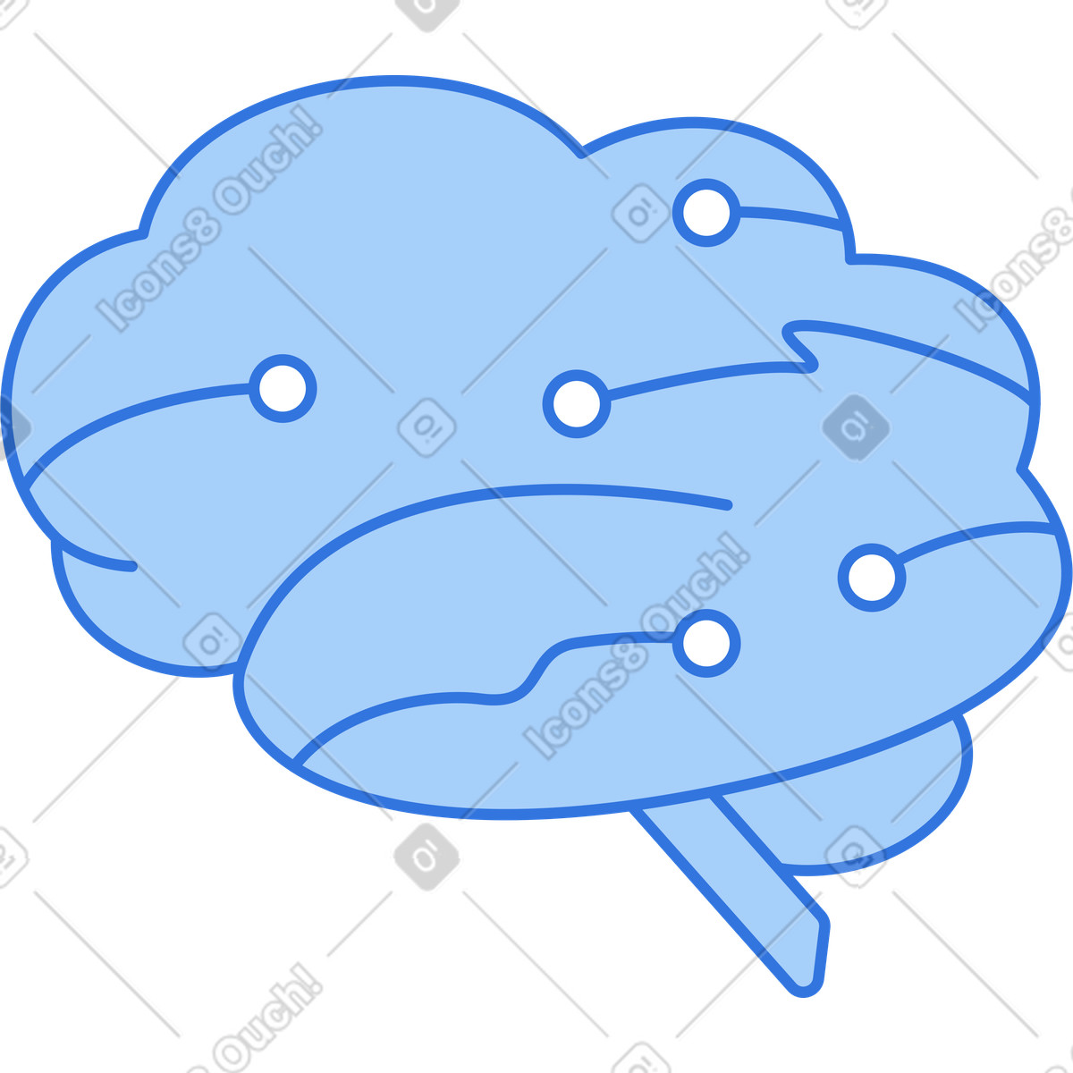 Ai brain, artificial intelligence illustration in Sky style download in PNG, SVG
