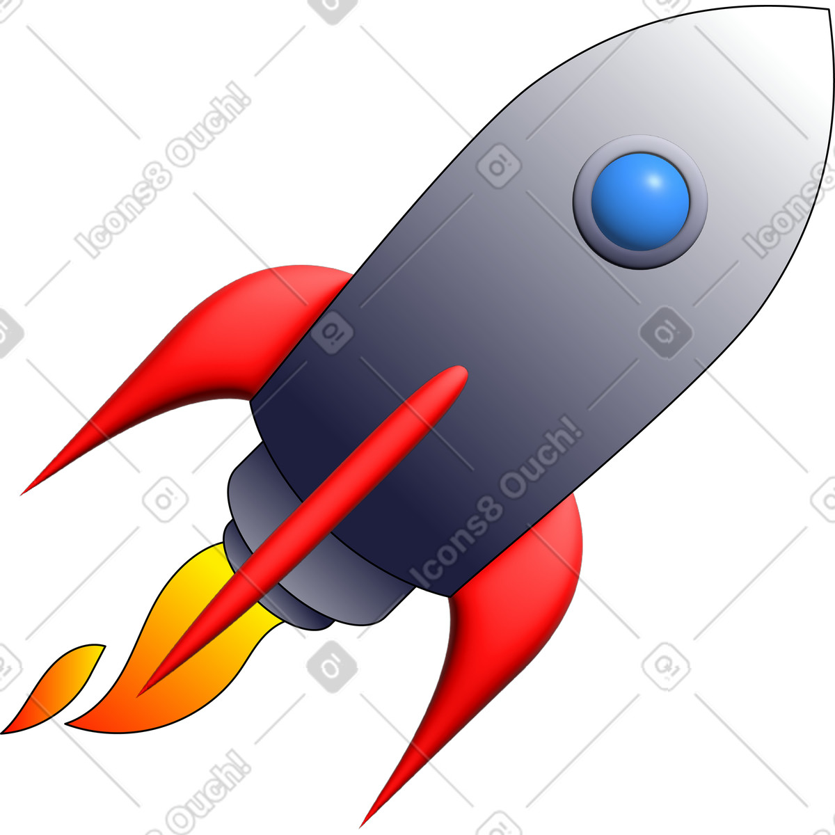 Rocket-Illustration im Pop-Stil als Download in PNG, SVG