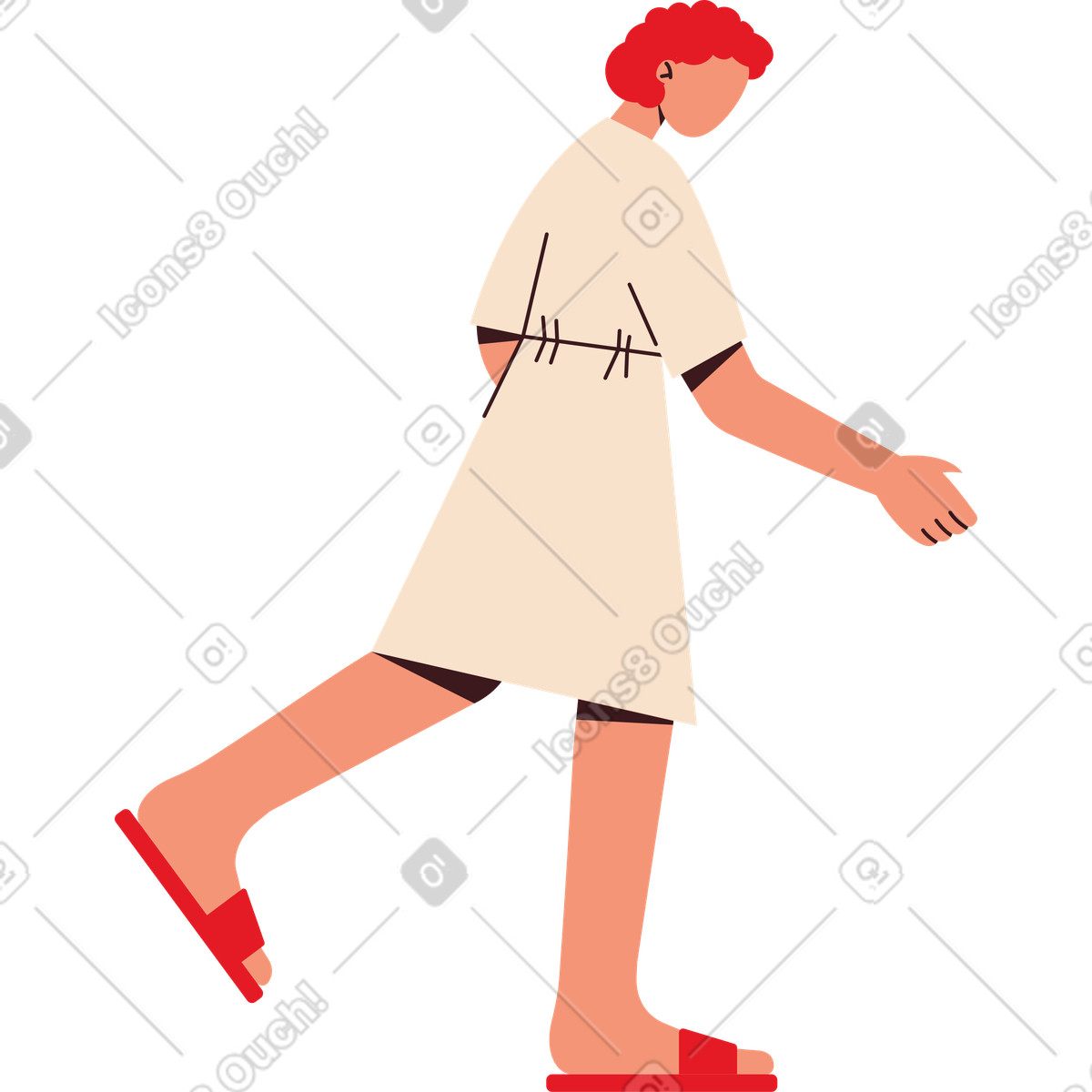 Ilustración Mujer en bata de baño estilo Folks a descargar PNG y SVG