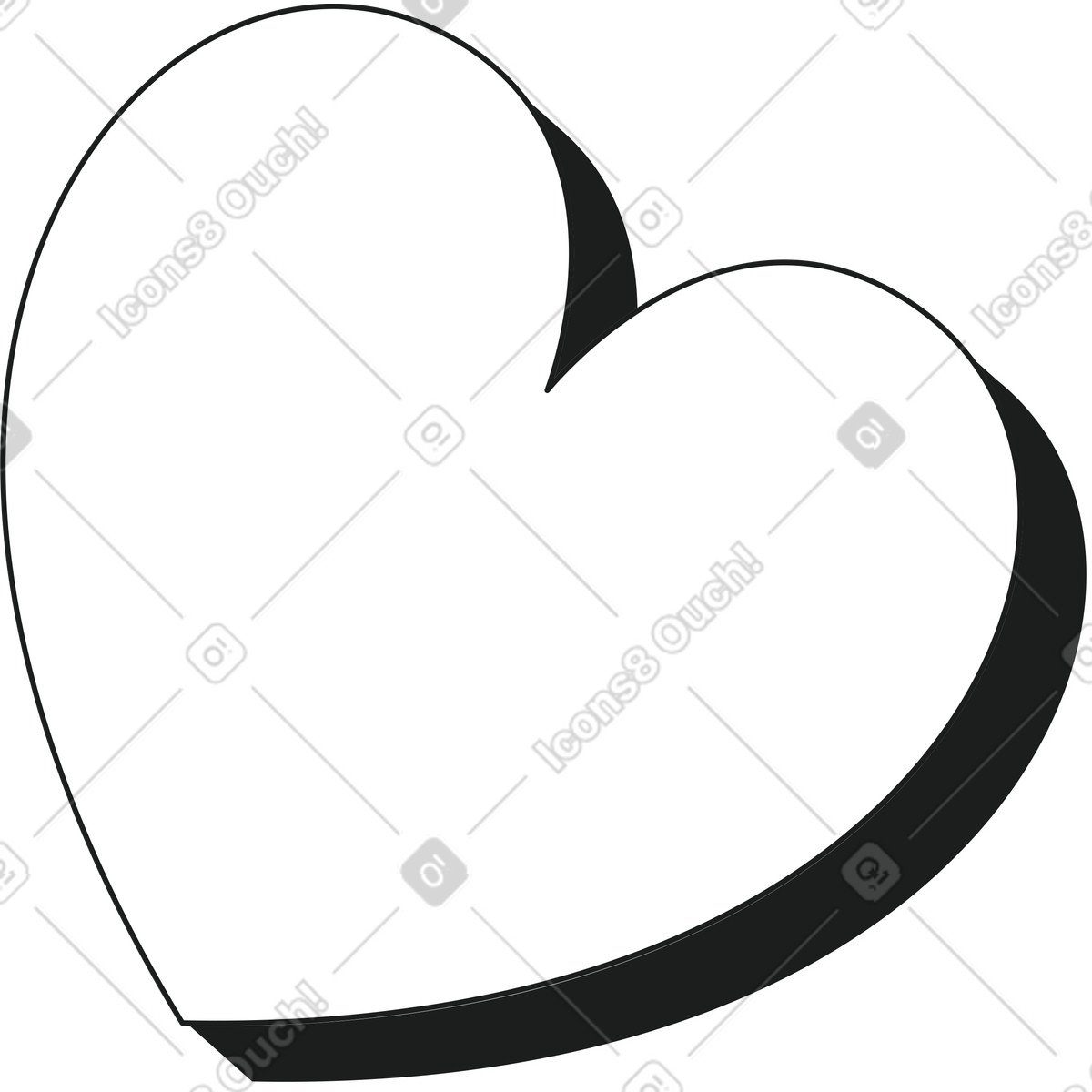Herz weiß-Illustration im Strict-Stil als Download in PNG, SVG