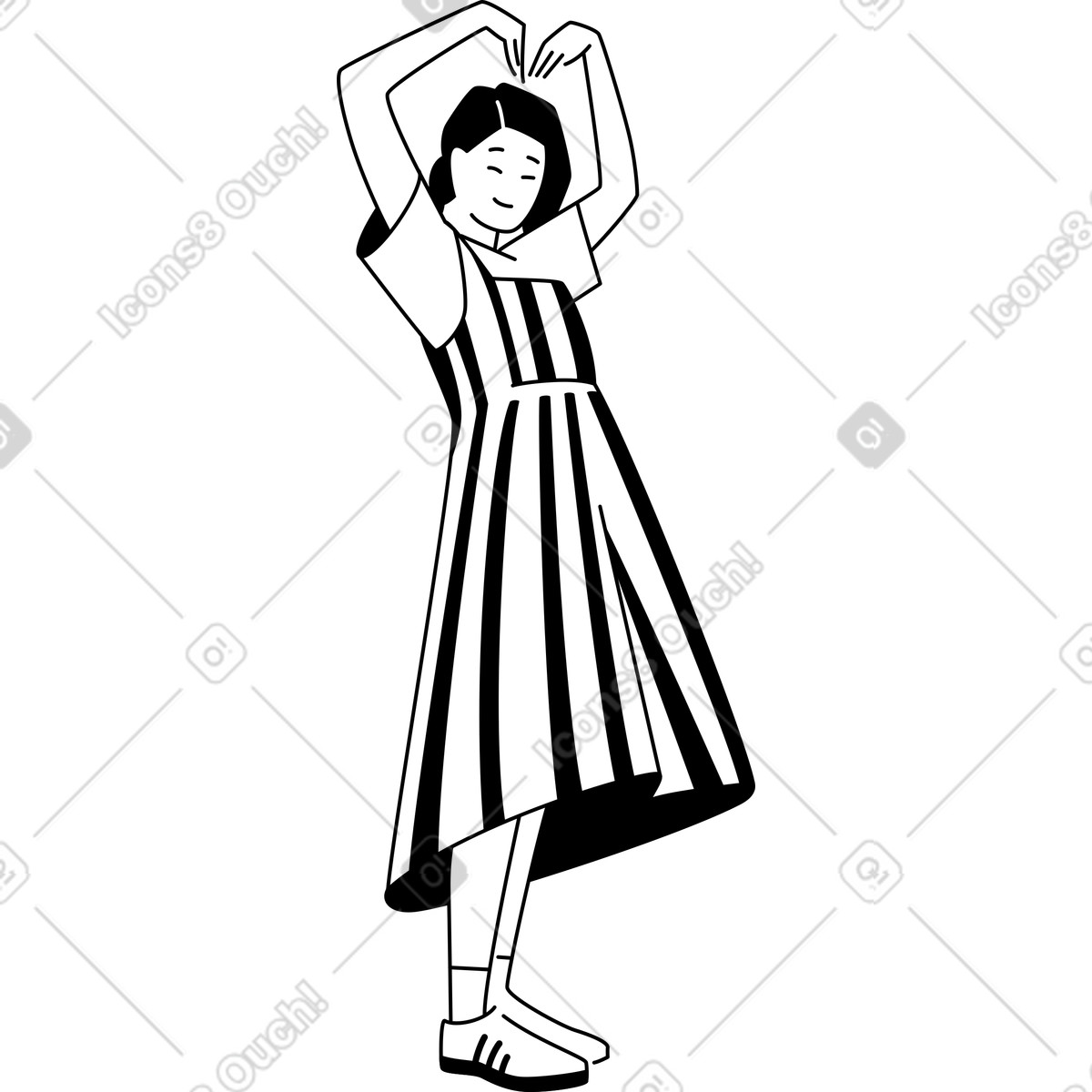 Young woman making a heart gesture illustration in Weekday style download in PNG, SVG