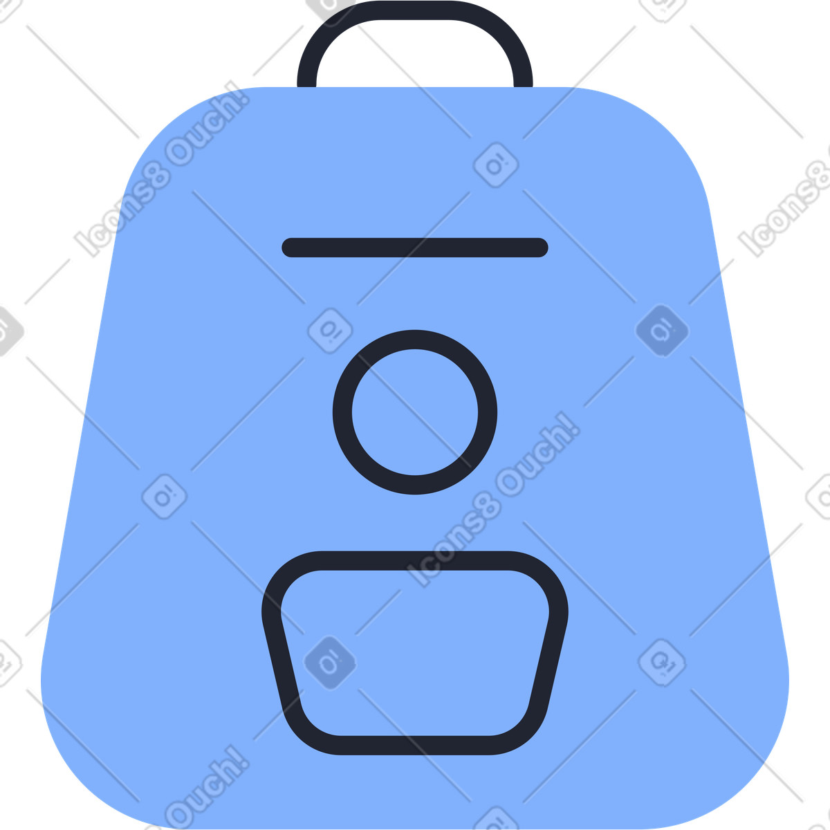 Blauer rucksack-Illustration im Pablita-Stil als Download in PNG, SVG