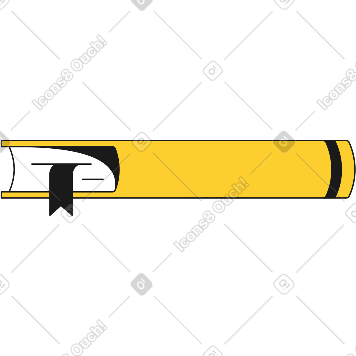 Ilustración Libro cerrado con marcador en estilo Taxi a descargar en PNG y SVG