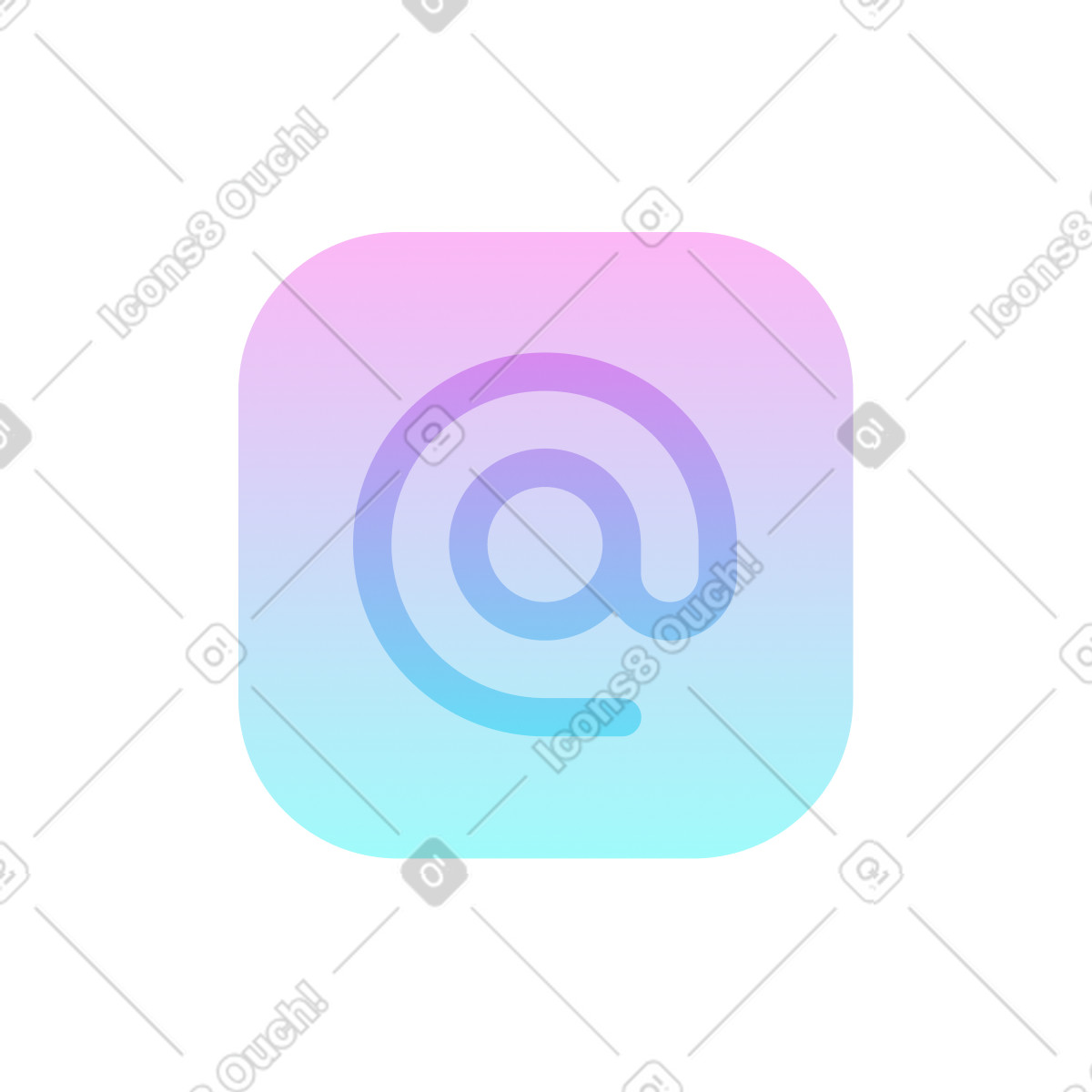 Email icon illustration in Chromed style download in PNG, SVG