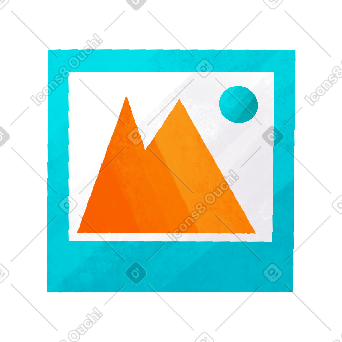 Bild mit blauem rahmen-Illustration im Bonbon-Stil als Download in PNG, SVG