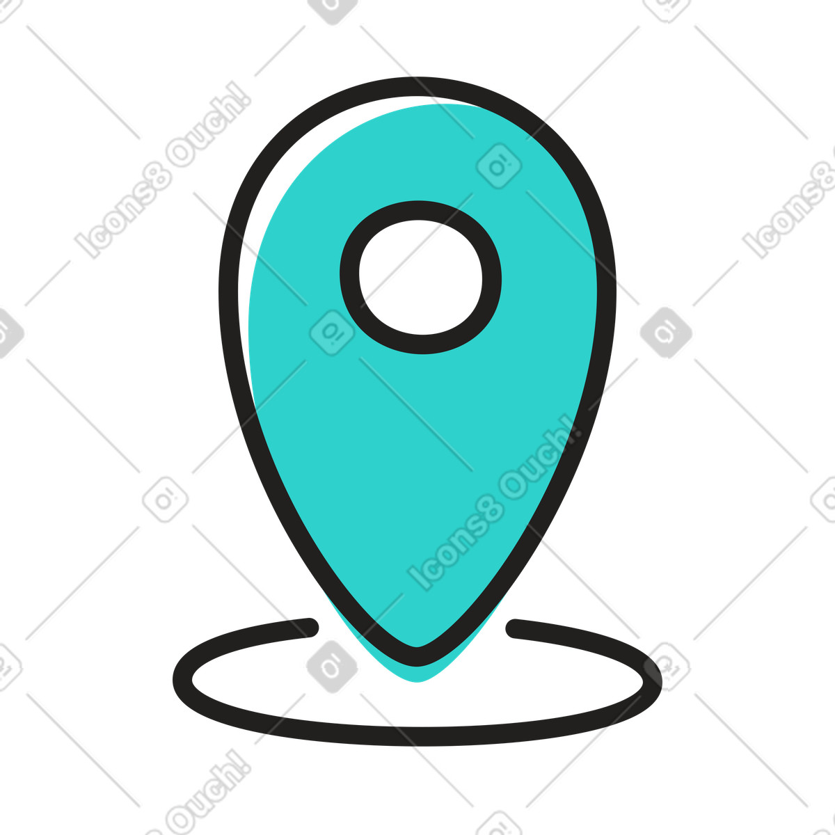 Ilustração de Geolocalização com pin localização em no estilo Little para baixar em PNG, SVG