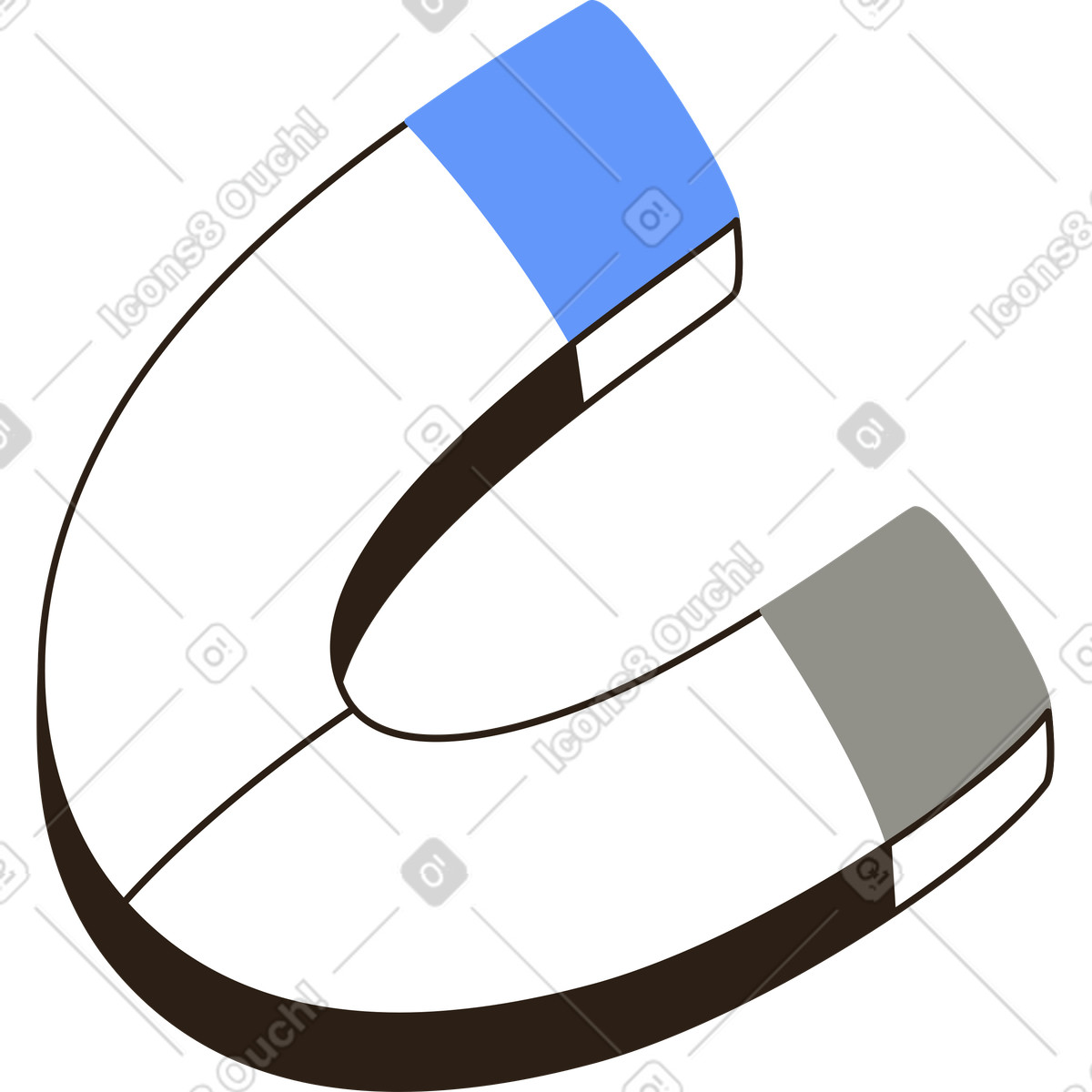 Plain スタイルの 馬蹄形マグネット のイラストをPNG、SVG形式でダウンロード