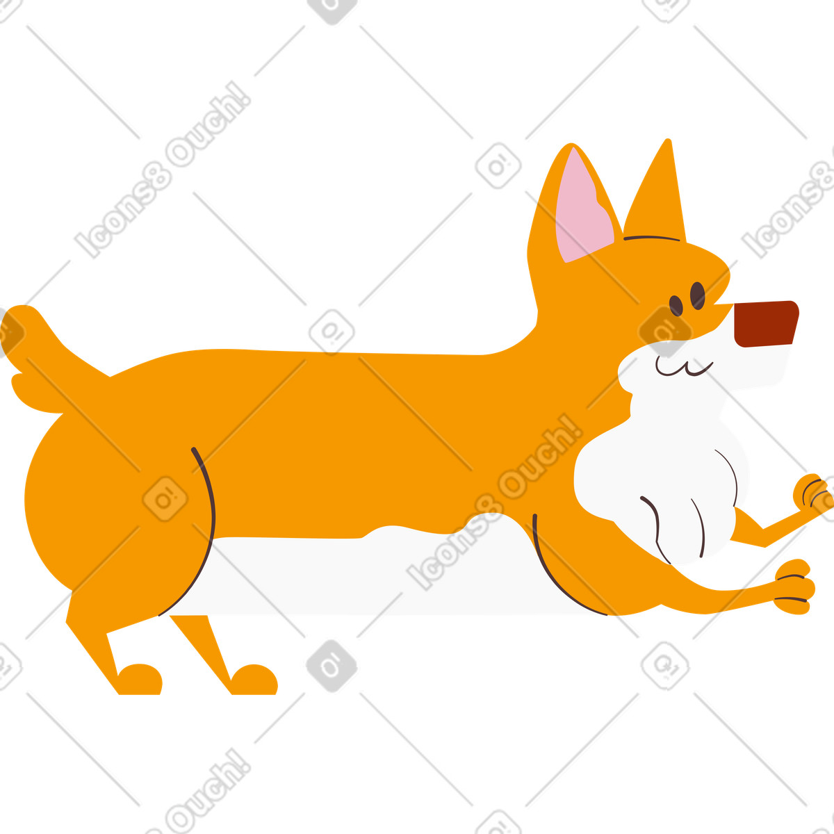 Corgi illustration in Woof style download in PNG, SVG