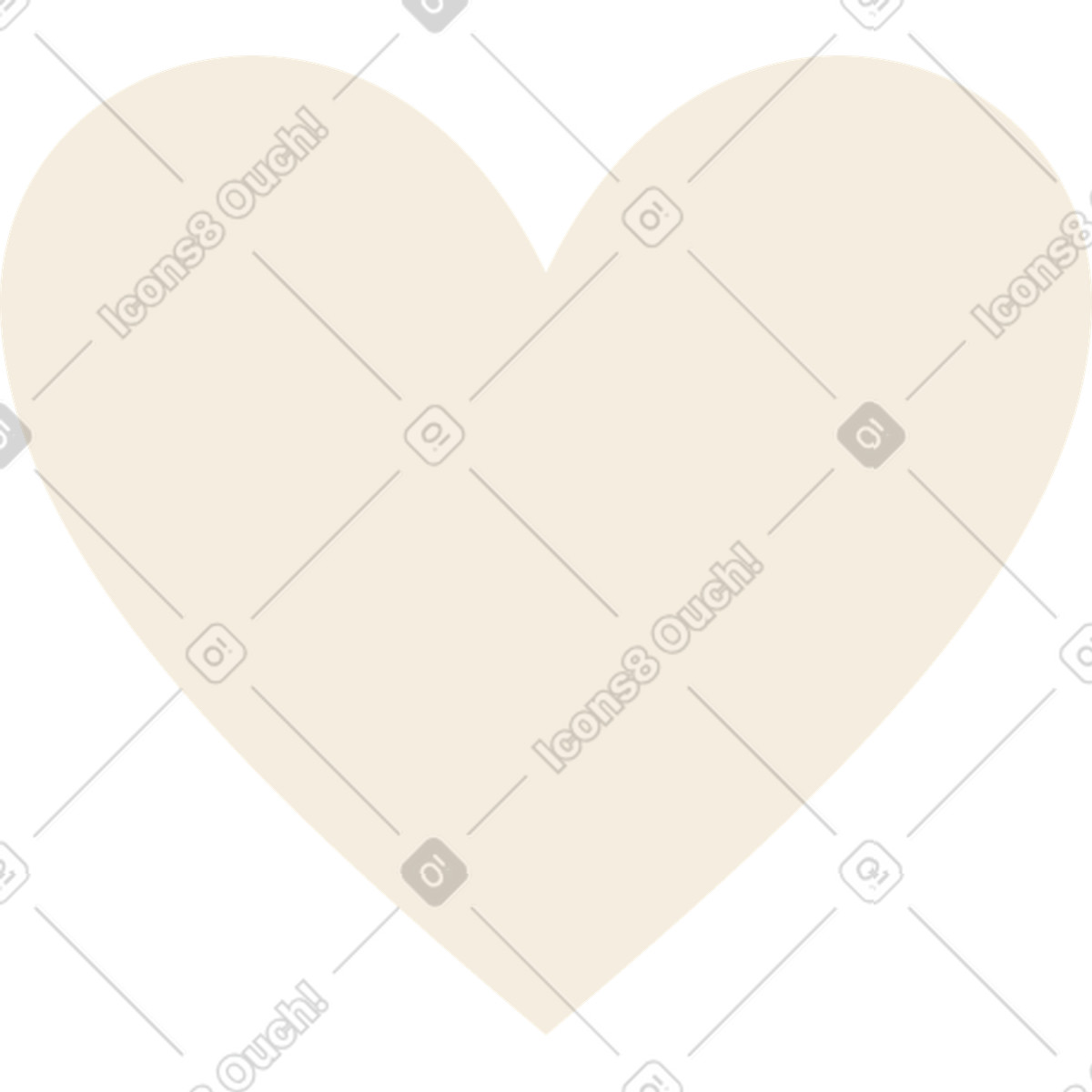 Ilustração de Beige heart em no estilo Pale para baixar em PNG, SVG