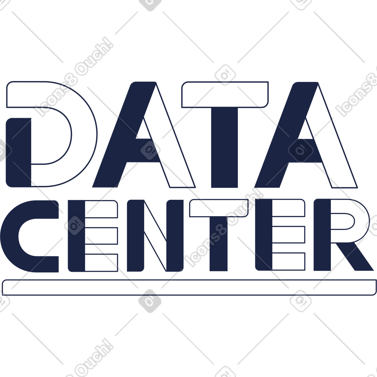 Lettering data center-Illustration im Urban Line-Stil als Download in PNG, SVG