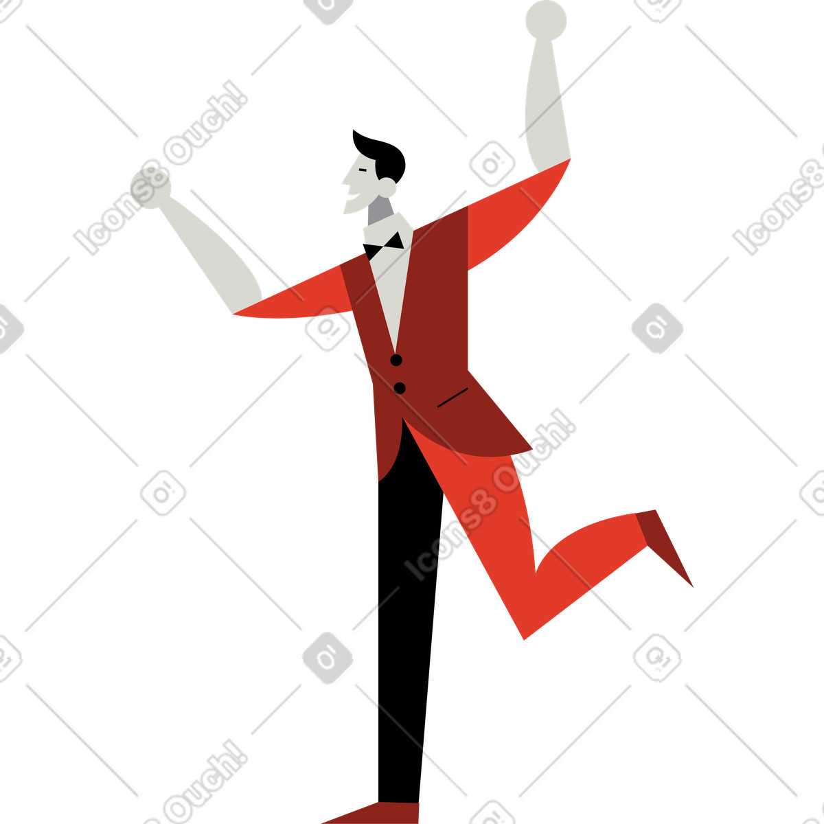 Uomo illustrazione in stile Burgundy scarica in PNG, SVG