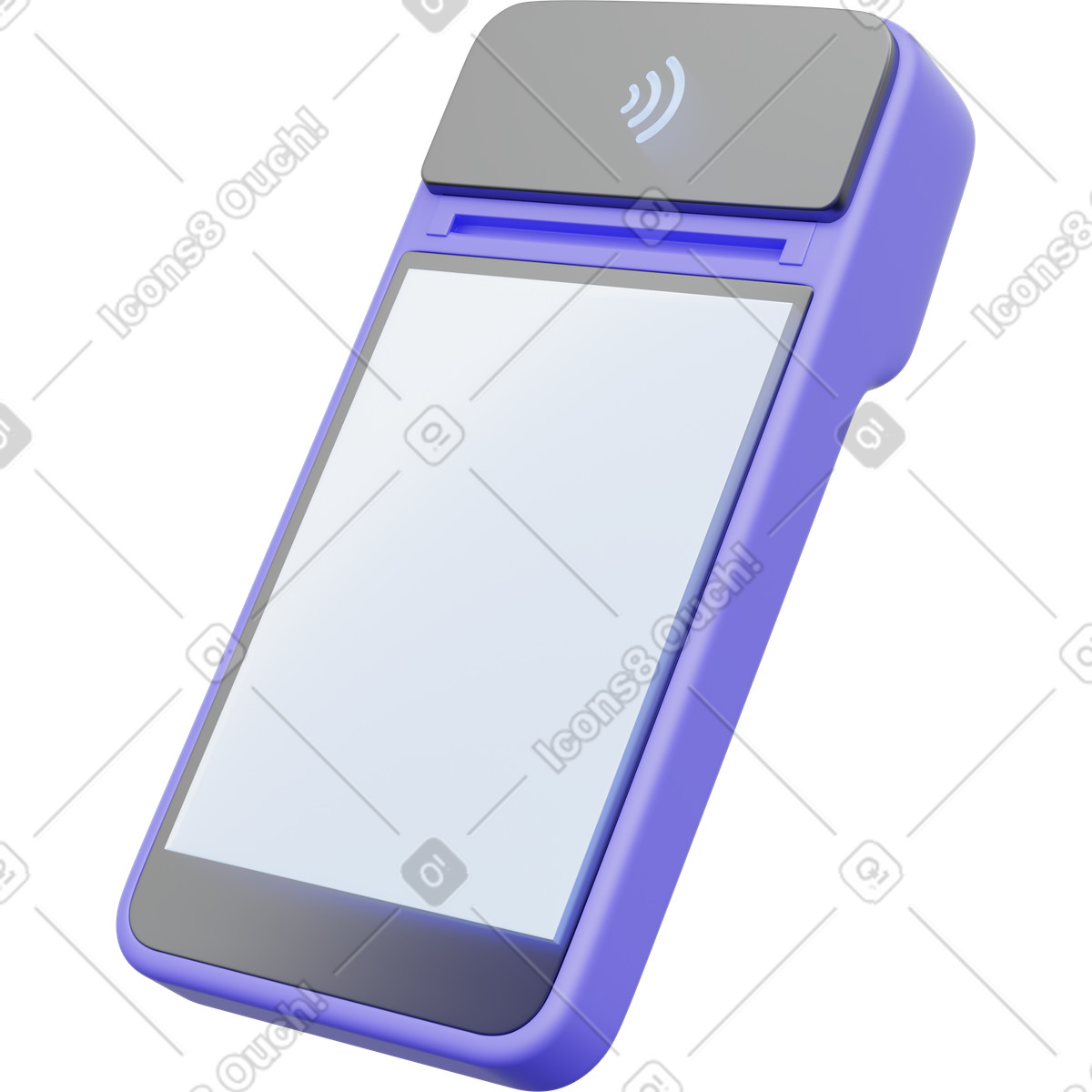 Pos terminal, standalone payment point of sale device illustration illustrazione in stile 3D Playful scarica in PNG, SVG