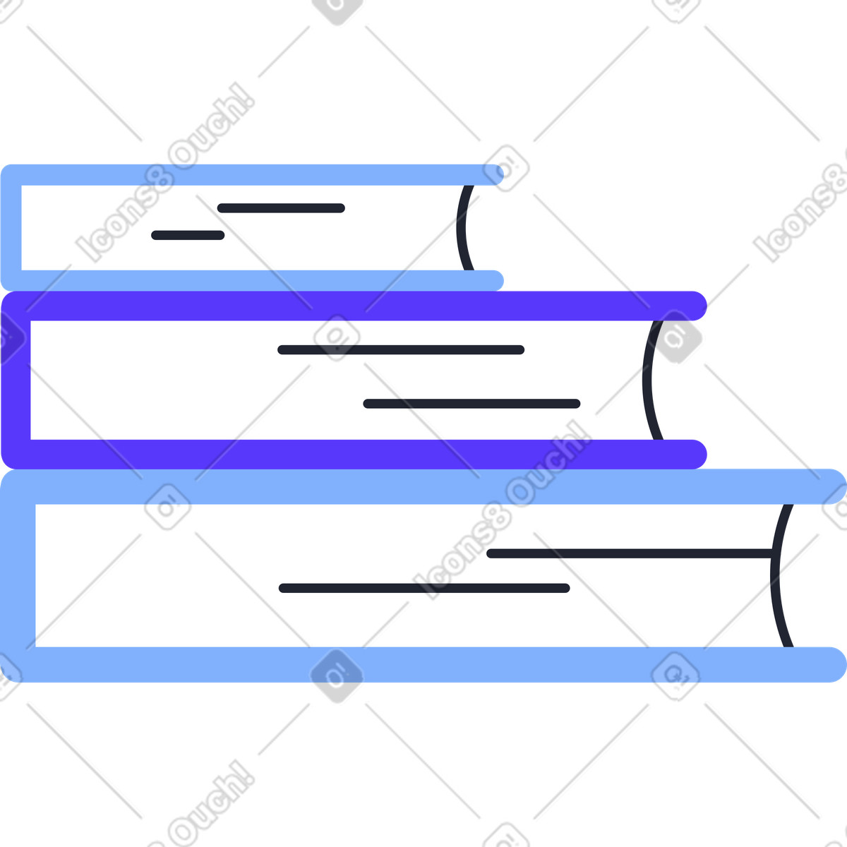 Иллюстрация Three books in a pile в PNG и SVG