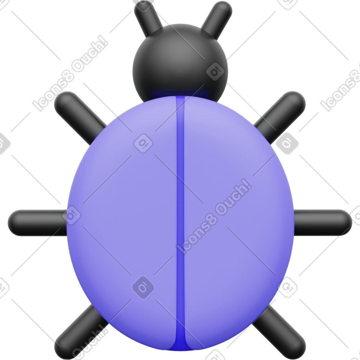 Ilustración Error de software 3d, icono depuración, del sistema en estilo 3D Playful a descargar en PNG y SVG
