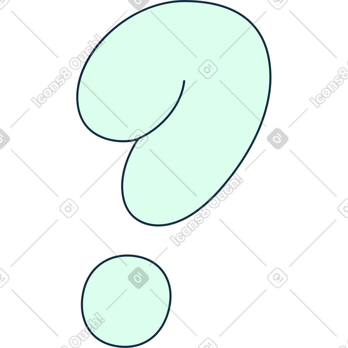 Question mark illustration in Bubble gum style download in PNG, SVG