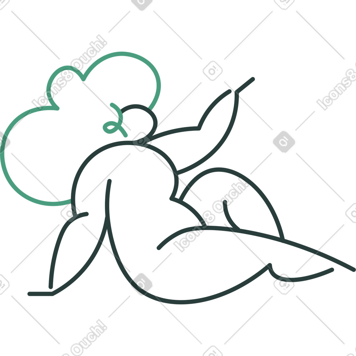 Donna illustrazione in stile Macaroni scarica in PNG, SVG