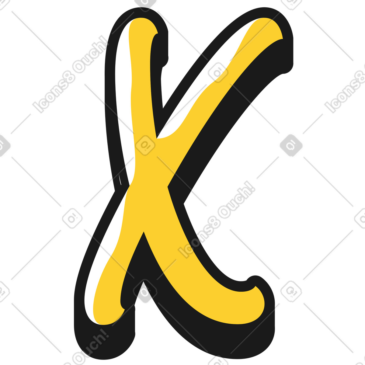 Lettera maiuscola x illustrazione in stile Taxi scarica in PNG, SVG