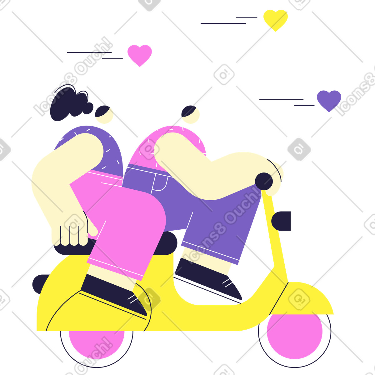 Amore e avventura illustrazione in stile Mellow scarica in PNG, SVG