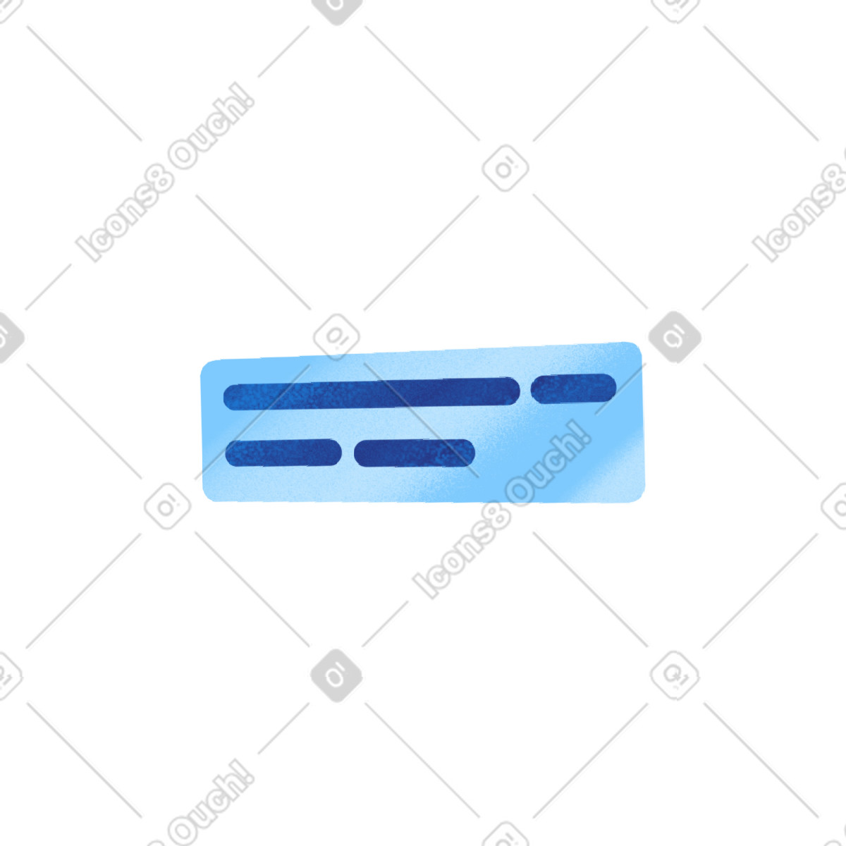 Rectangle with text tlines illustration in Gleam style download in PNG, SVG