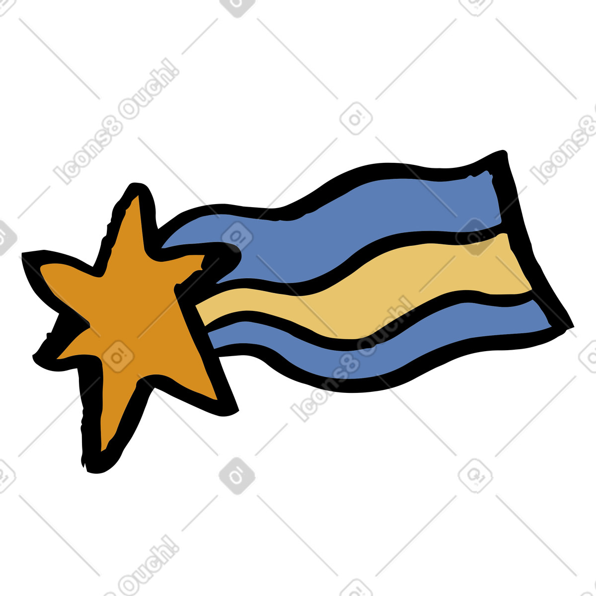 Stern mit spur-Illustration im Scandi-Stil als Download in PNG, SVG