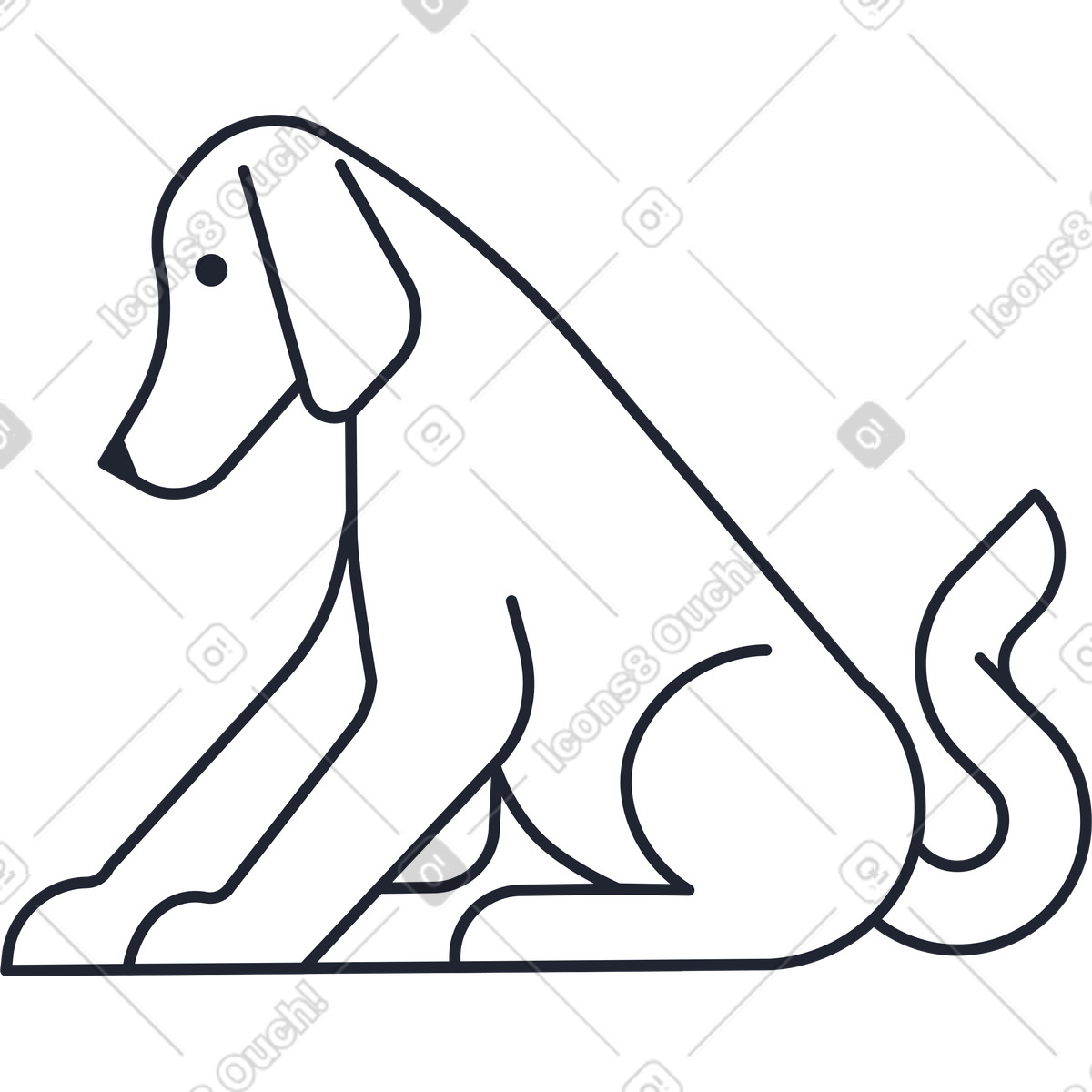 Dog illustration Labrador clipart image in PNG, SVG, GIF showcasing a friendly pet.