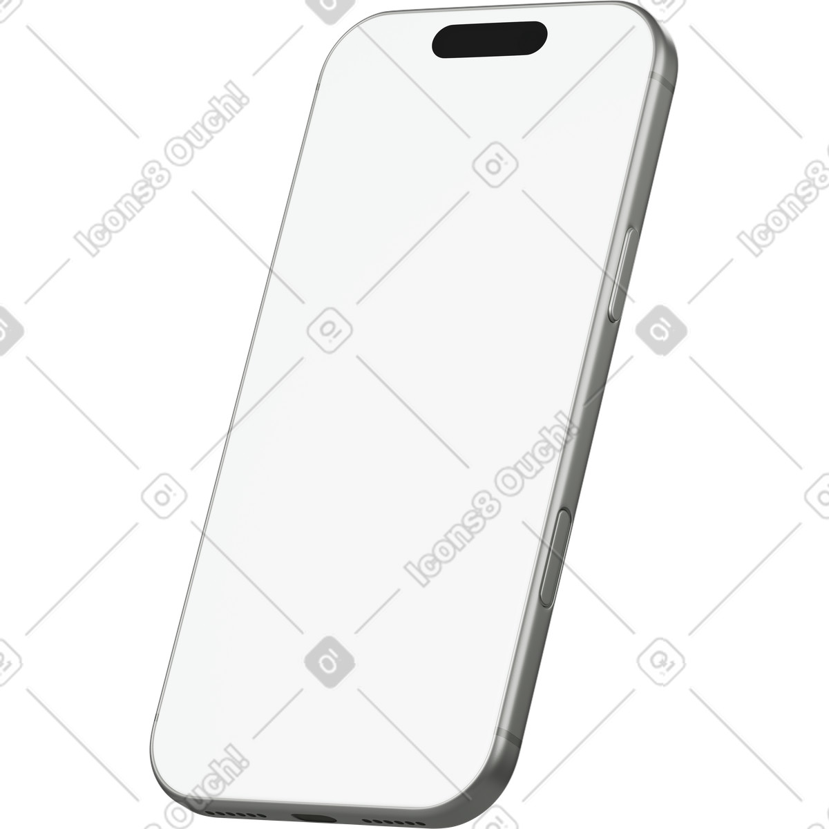 Silver phone illustrazione in stile 3D Business scarica in PNG, SVG