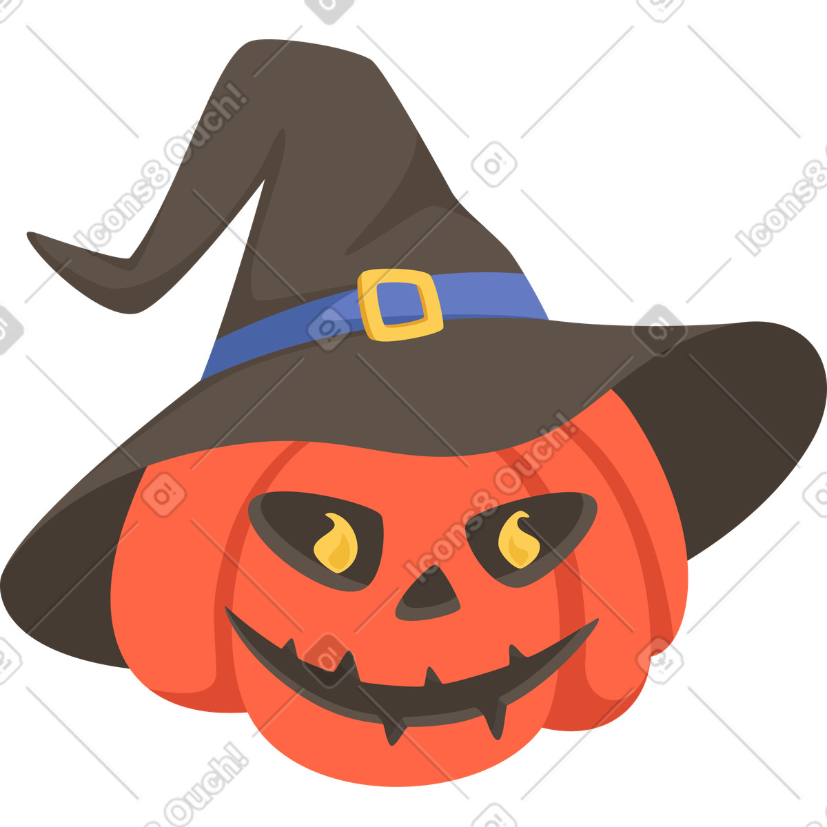 Ilustración Calabaza de halloween en estilo Social a descargar en PNG y SVG