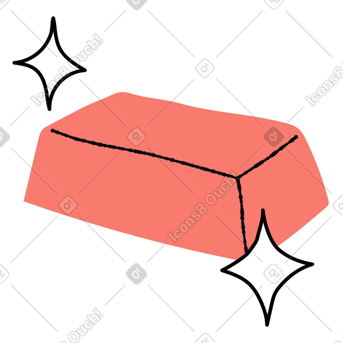 Ilustração de Gold bar with sparkles symbolizing wealth treasure and financial security em no estilo Bold People para baixar em PNG, SVG