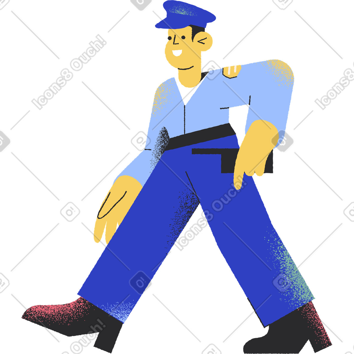 Ilustración Policía en estilo Pablo a descargar en PNG y SVG