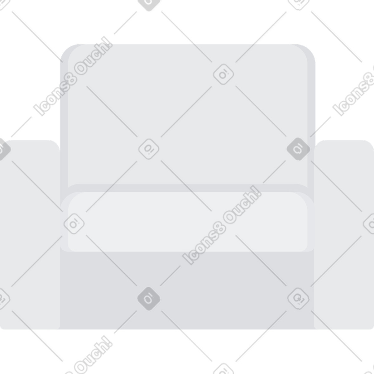 Gray armchair illustration in Urban style download in PNG, SVG