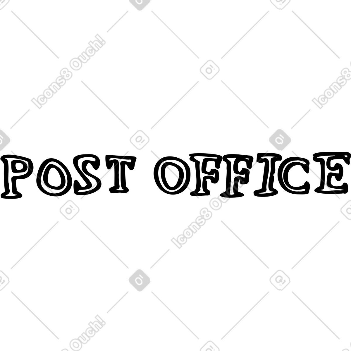 Post office text illustration in Marks style download in PNG, SVG