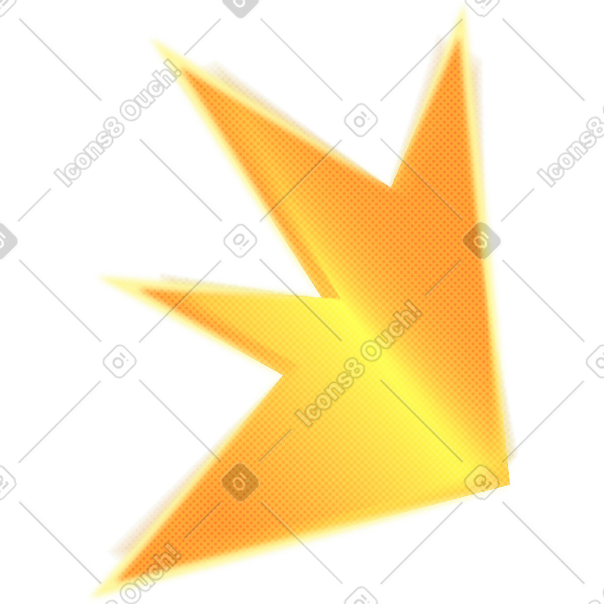 Fuzzy yellow flash illustration in PNG, SVG