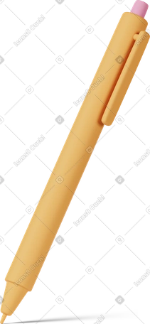 Ilustración 3D yellow pen en estilo Objetos Casual life a descargar en PNG y SVG