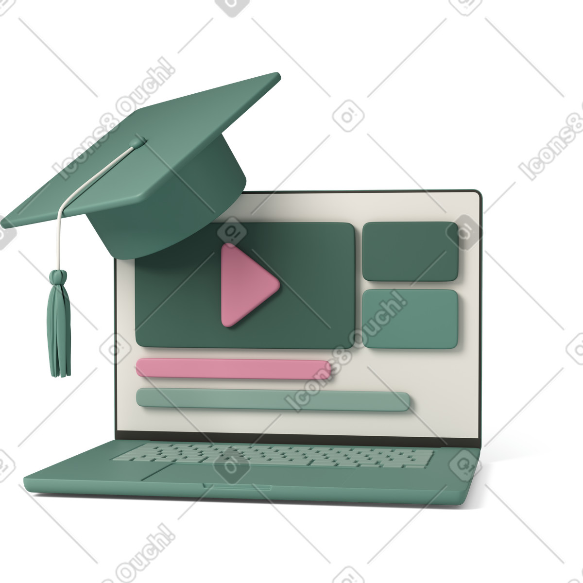 Laptop with graduate hat illustration college clipart educational graphics vector images