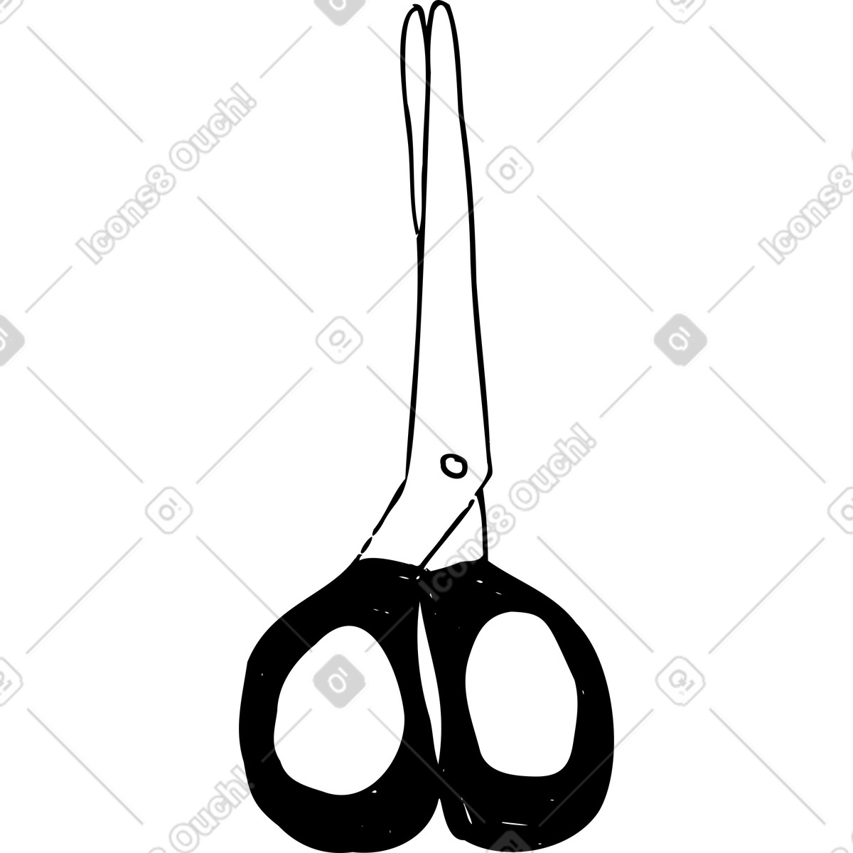 Scissors illustration in Marks style download in PNG, SVG