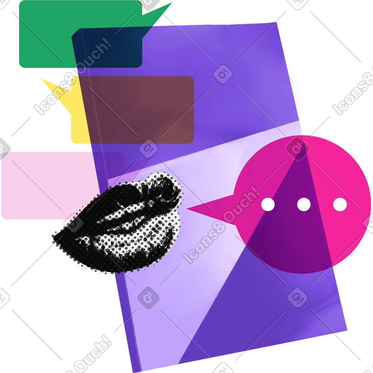 Conversation club illustration in PNG, SVG