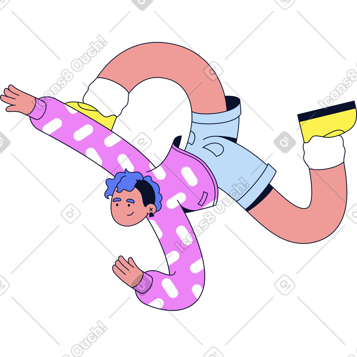 下载 Flexy 风格的 跳跃的女人 插画，支持 PNG、SVG 格式