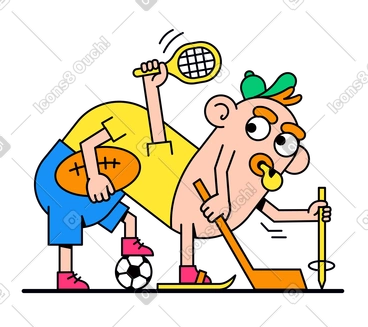 Playing different kinds of sports PNG, SVG