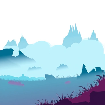 A desolate moor covered in thick fog, obscuring the ground beneath. The fog gives the scene an ethereal quality, blurring the outlines of the landscape. Strange silhouettes loom in the distance, appearing as dark, amorphous shapes that hint at unknown forms. Jagged rocks and uneven terrain are partially visible through the mist, adding to the mysterious atmosphere. Sparse, scraggly grass and tufts of heather are scattered across the moor, creating an eerie contrast against the fog.