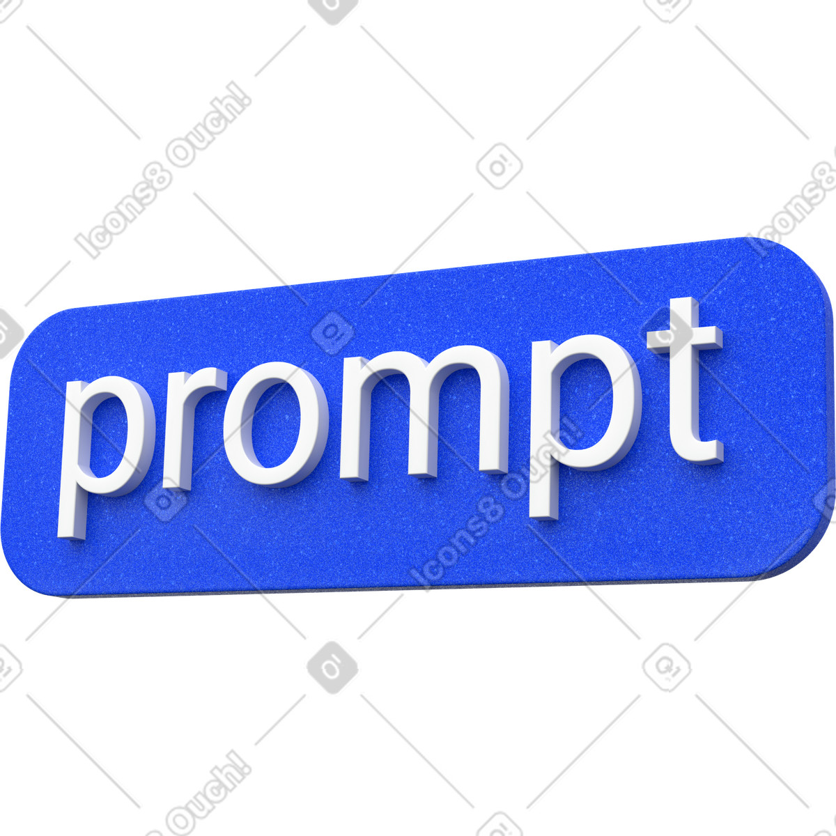 Etichetta prompt ai, elemento di testo, design blu illustrazione in stile 3D Enterprise scarica in PNG, SVG