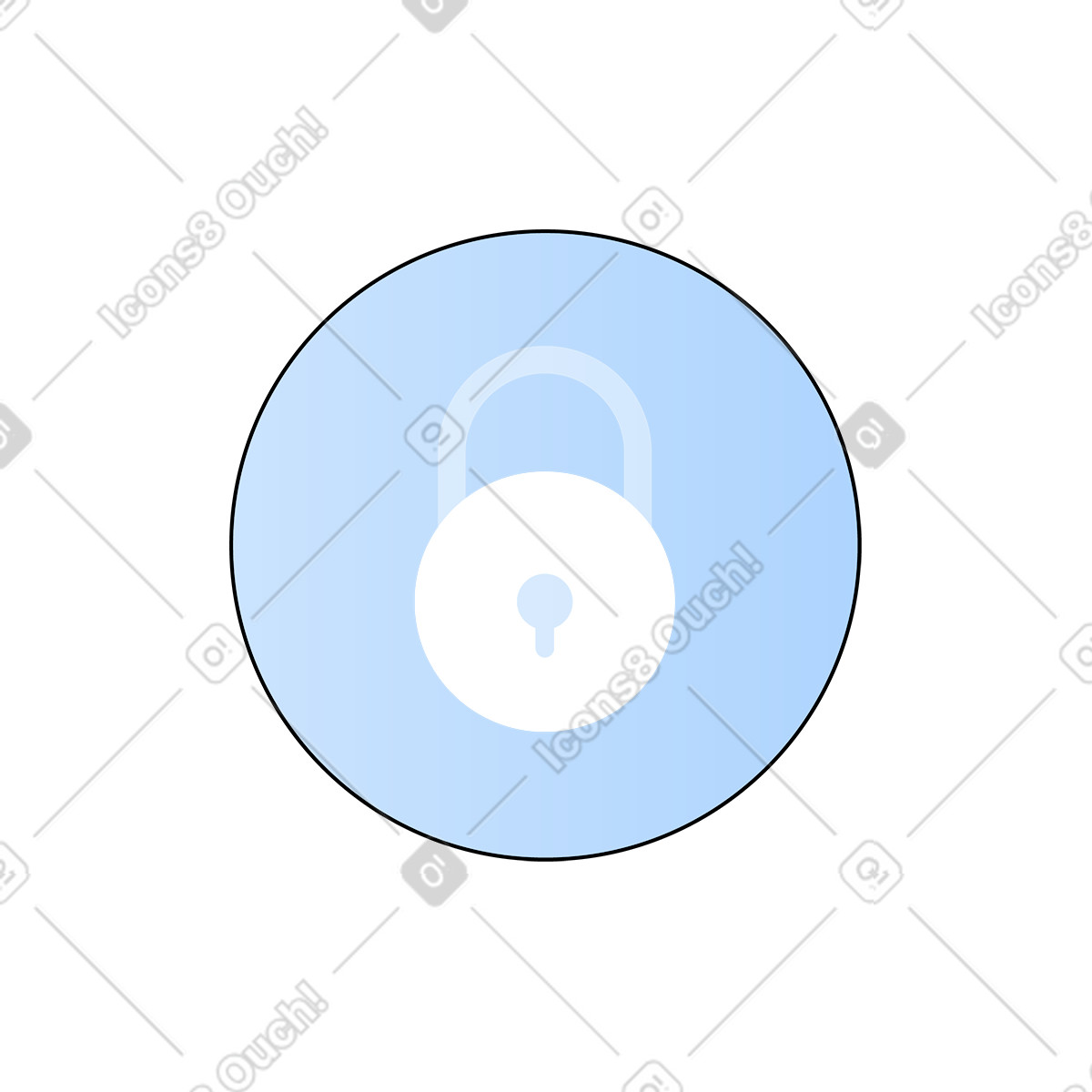 Lock icon illustration in Pop style download in PNG, SVG